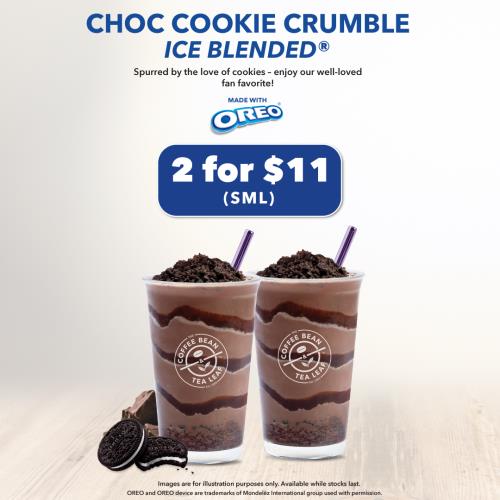 The Coffee Bean  Tea Leaf - 2 for $11 Choc Cookie Crumble